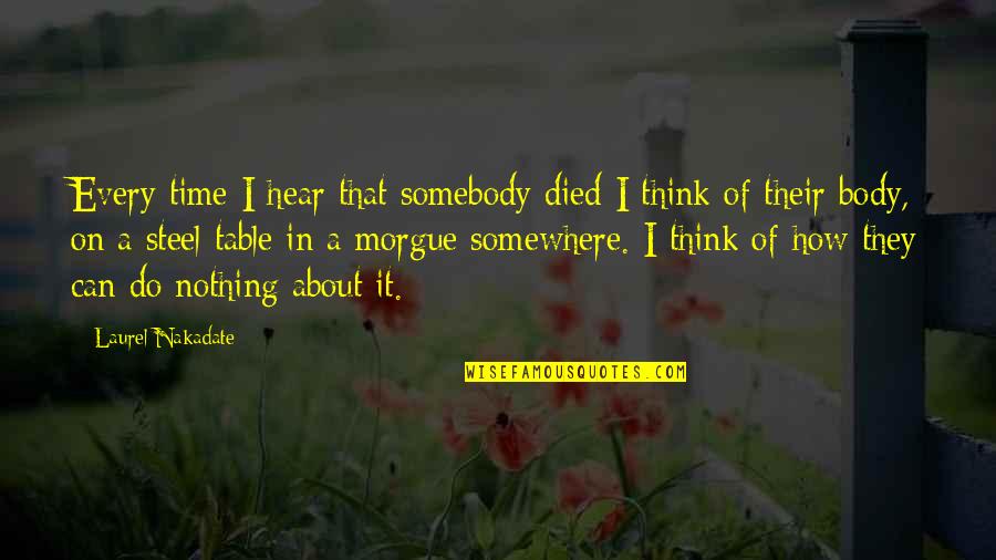 Jim Belushi Quotes By Laurel Nakadate: Every time I hear that somebody died I