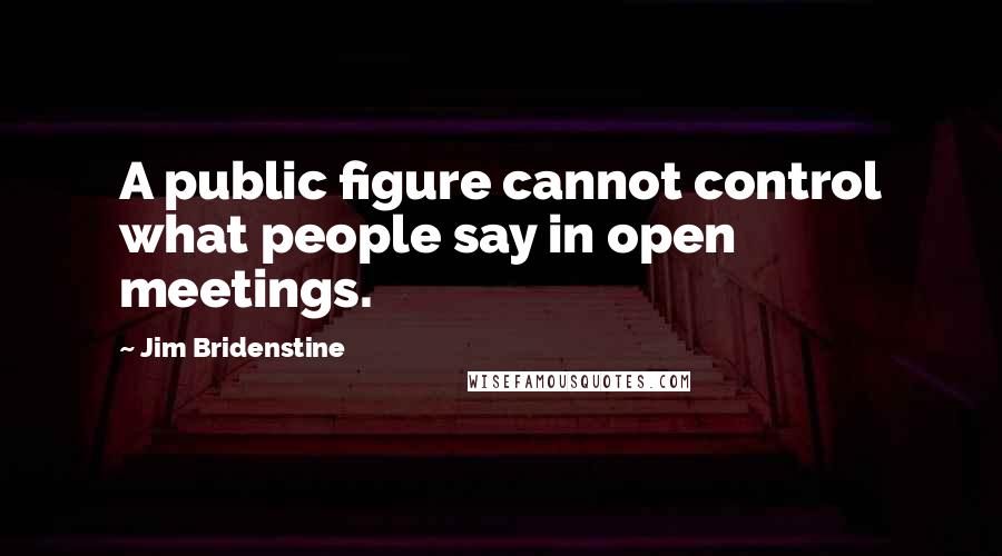 Jim Bridenstine quotes: A public figure cannot control what people say in open meetings.