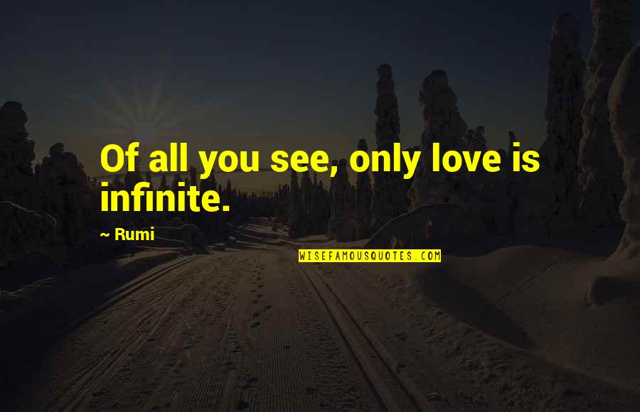 Jim Broadbent Quotes By Rumi: Of all you see, only love is infinite.