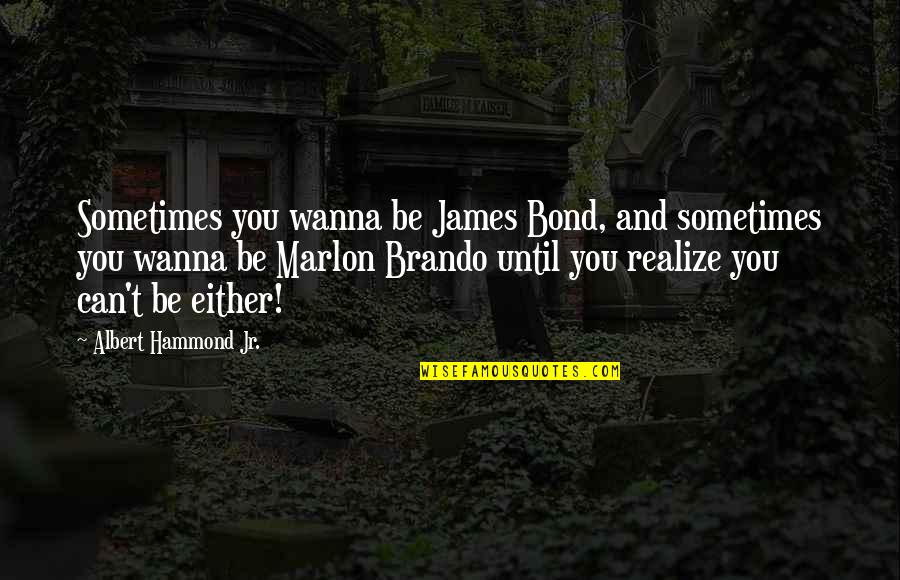 Jim Butcher Dead Beat Quotes By Albert Hammond Jr.: Sometimes you wanna be James Bond, and sometimes