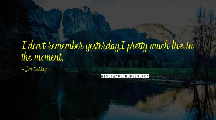 Jim Carrey quotes: I don't remember yesterday.I pretty much live in the moment.