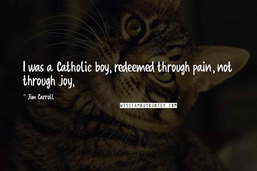 Jim Carroll quotes: I was a Catholic boy, redeemed through pain, not through joy,