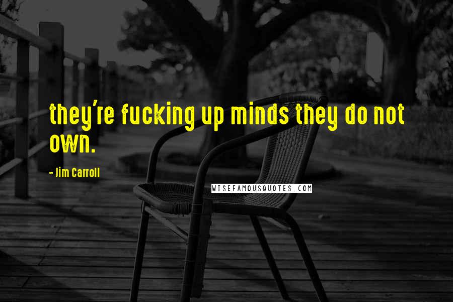 Jim Carroll quotes: they're fucking up minds they do not own.