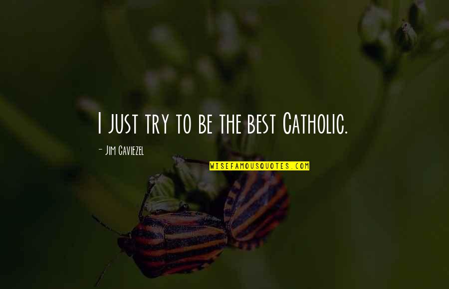 Jim Caviezel Quotes By Jim Caviezel: I just try to be the best Catholic.