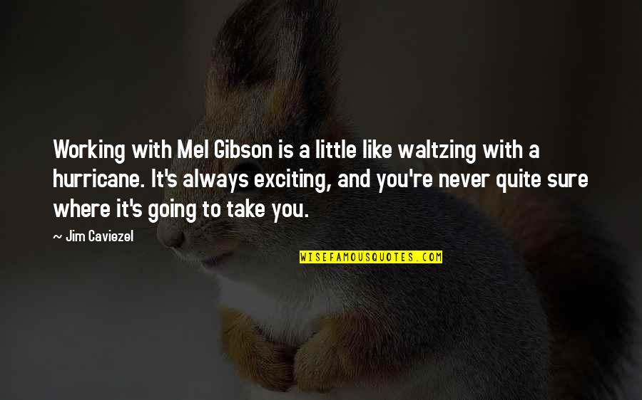 Jim Caviezel Quotes By Jim Caviezel: Working with Mel Gibson is a little like