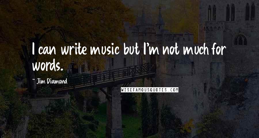 Jim Diamond quotes: I can write music but I'm not much for words.