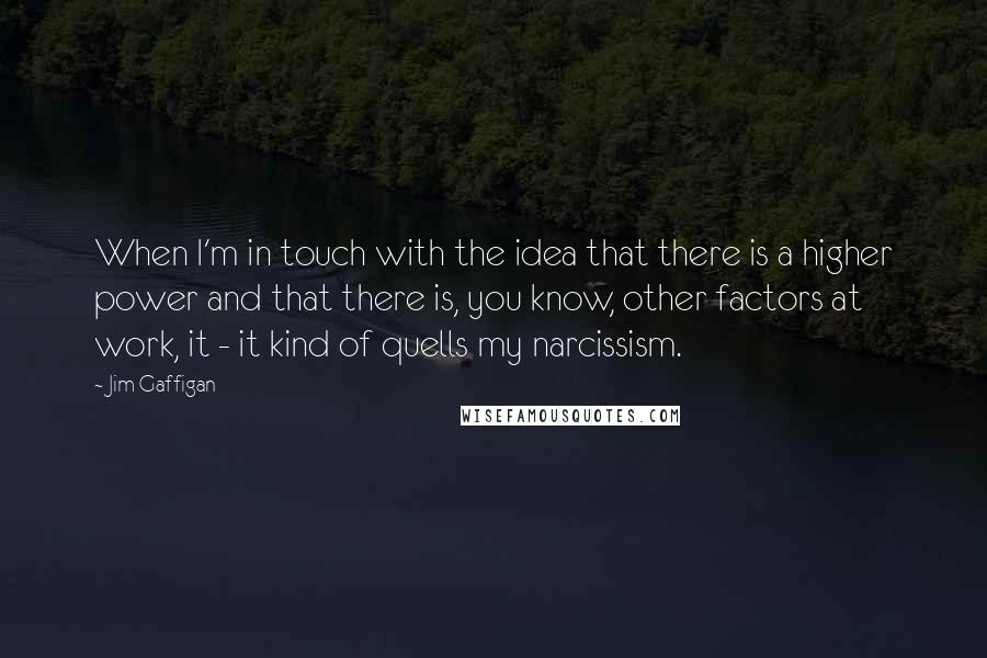 Jim Gaffigan quotes: When I'm in touch with the idea that there is a higher power and that there is, you know, other factors at work, it - it kind of quells my