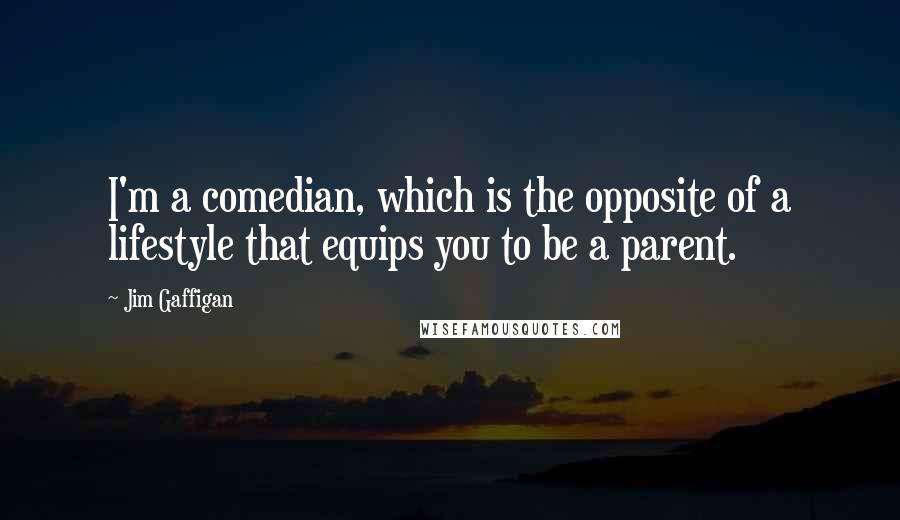 Jim Gaffigan quotes: I'm a comedian, which is the opposite of a lifestyle that equips you to be a parent.