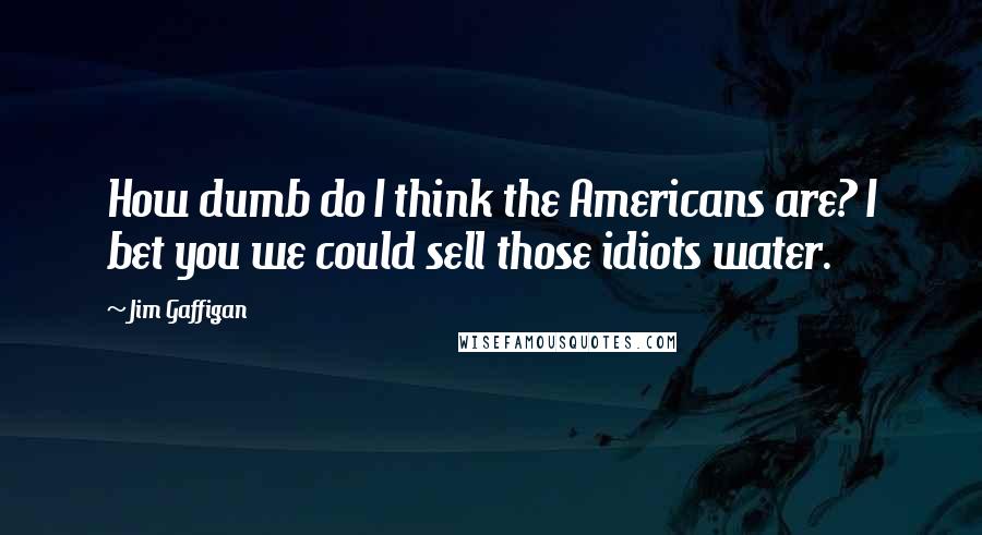 Jim Gaffigan quotes: How dumb do I think the Americans are? I bet you we could sell those idiots water.