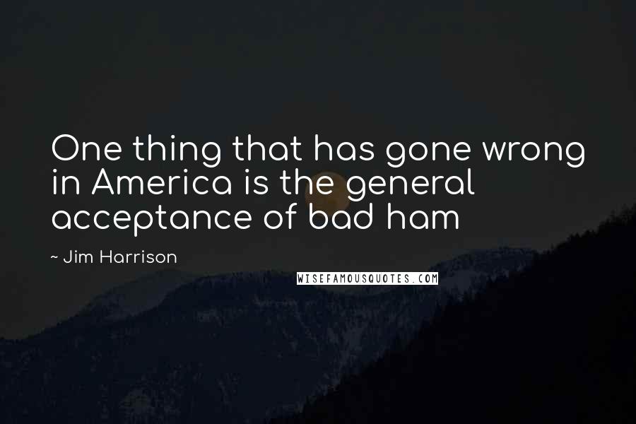 Jim Harrison quotes: One thing that has gone wrong in America is the general acceptance of bad ham