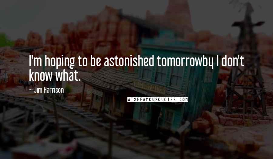 Jim Harrison quotes: I'm hoping to be astonished tomorrowby I don't know what.