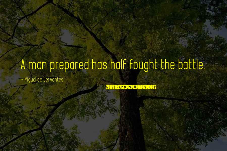 Jim Mansell Quotes By Miguel De Cervantes: A man prepared has half fought the battle. Jim Mansell Quotes By Miguel De Cervantes: A man prepared has half fought the battle.
