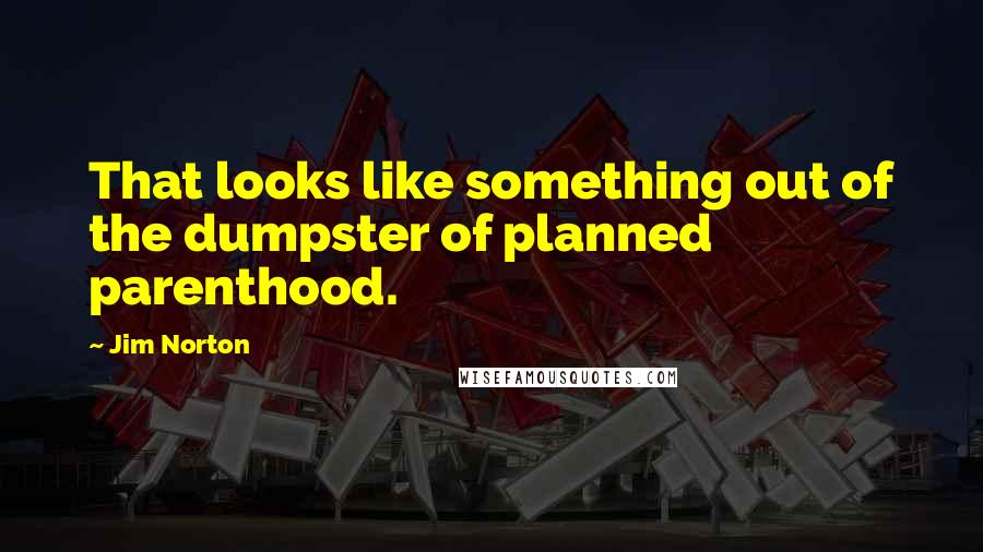 Jim Norton quotes: That looks like something out of the dumpster of planned parenthood.