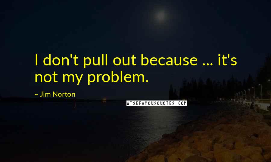 Jim Norton quotes: I don't pull out because ... it's not my problem.