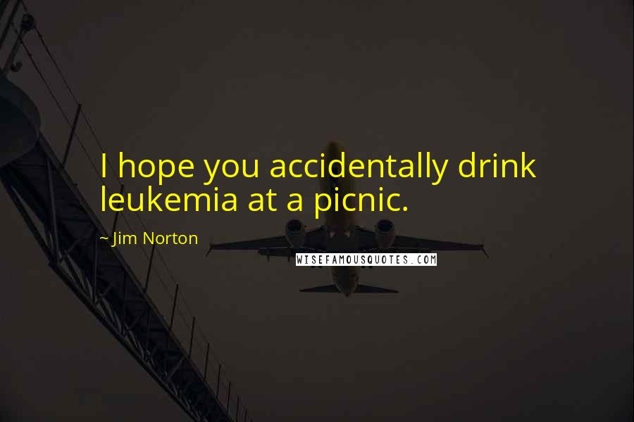 Jim Norton quotes: I hope you accidentally drink leukemia at a picnic.