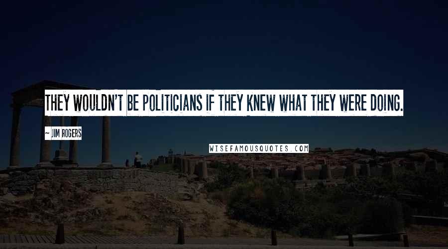 Jim Rogers quotes: They wouldn't be politicians if they knew what they were doing.