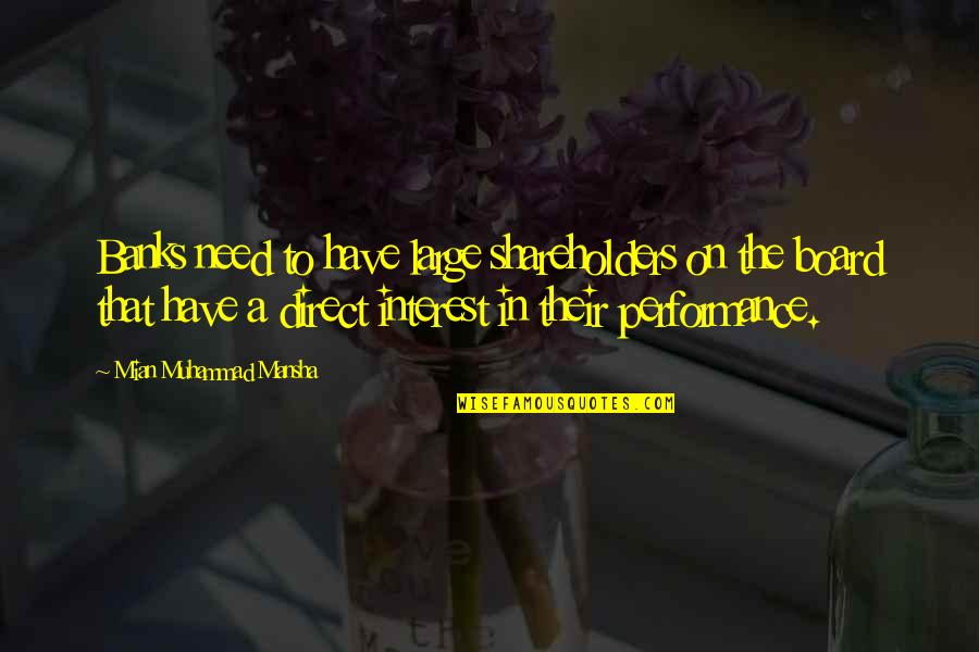 Jim Ross Stone Cold Quotes By Mian Muhammad Mansha: Banks need to have large shareholders on the