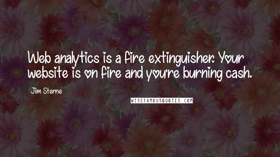Jim Sterne quotes: Web analytics is a fire extinguisher. Your website is on fire and you're burning cash.