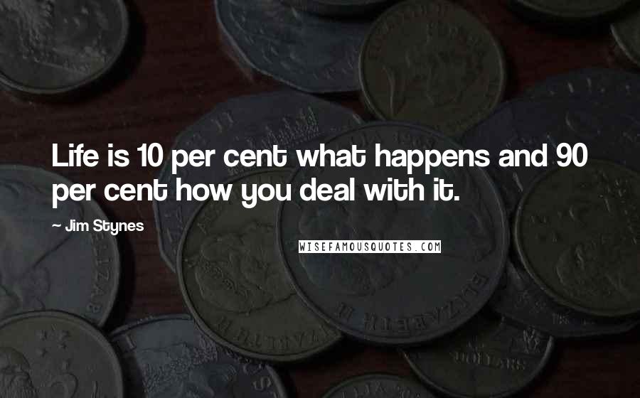 Jim Stynes quotes: Life is 10 per cent what happens and 90 per cent how you deal with it.