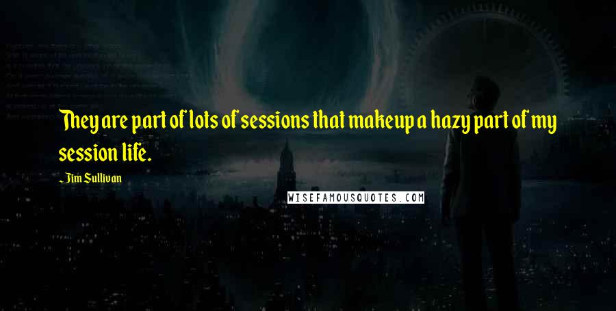 Jim Sullivan quotes: They are part of lots of sessions that makeup a hazy part of my session life.