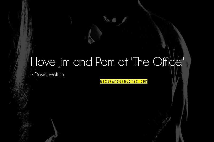 Jim The Office Quotes By David Walton: I love Jim and Pam at 'The Office.'