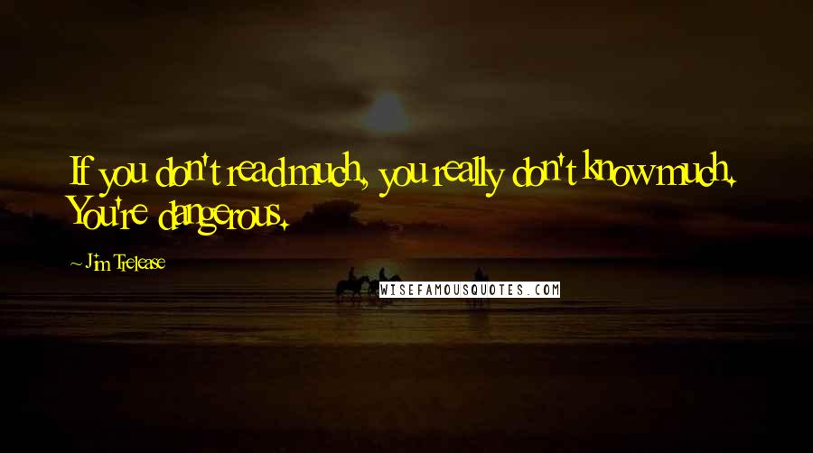 Jim Trelease quotes: If you don't read much, you really don't know much. You're dangerous.