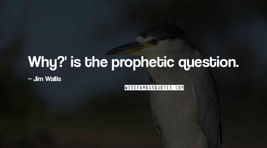 Jim Wallis quotes: Why?' is the prophetic question.