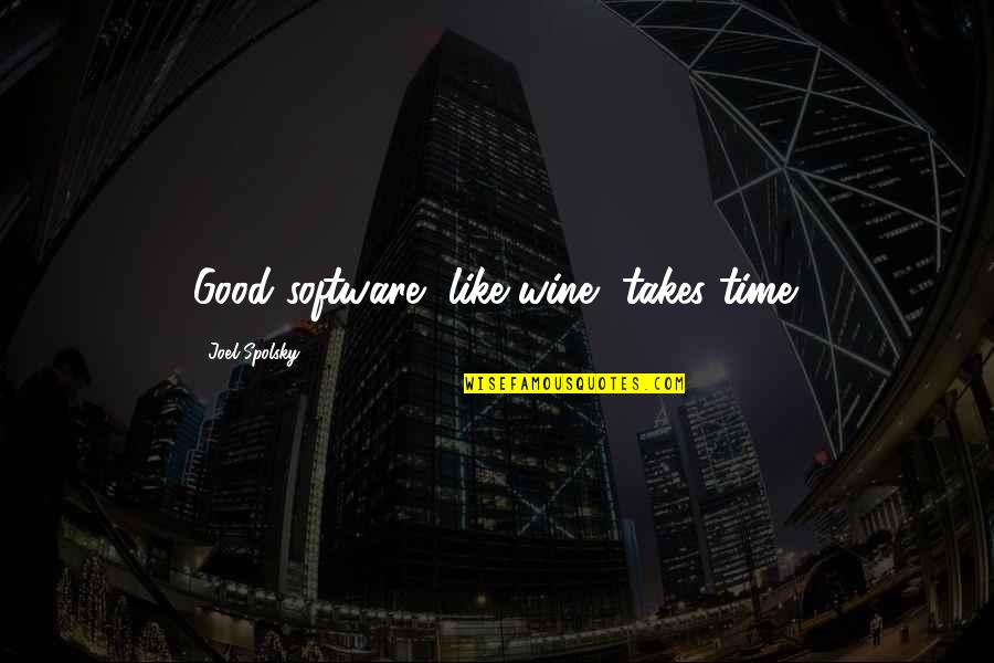 Jiminy Lummox Quotes By Joel Spolsky: Good software, like wine, takes time.