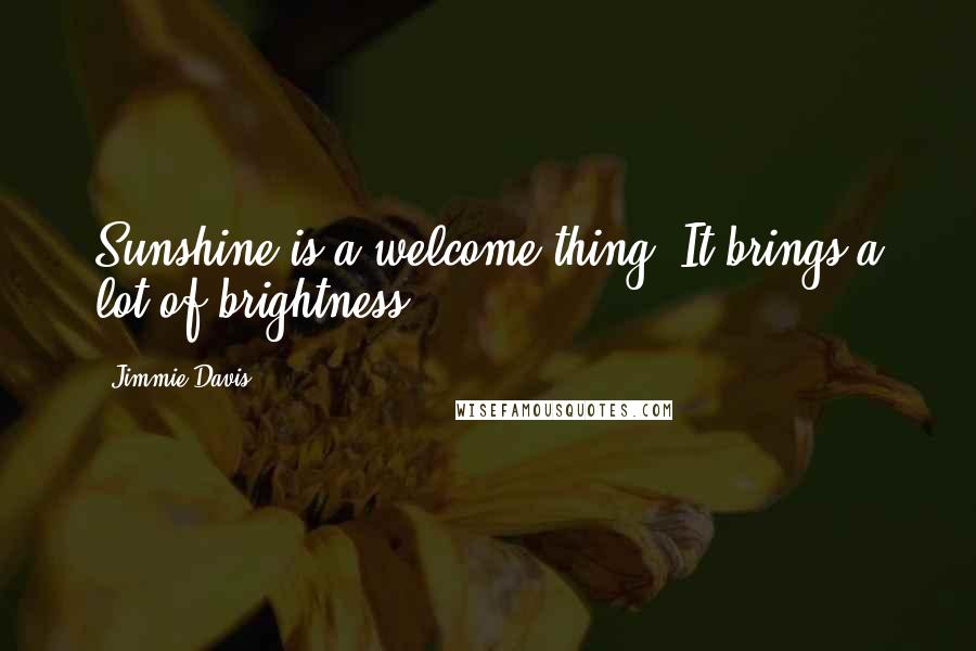 Jimmie Davis quotes: Sunshine is a welcome thing. It brings a lot of brightness.