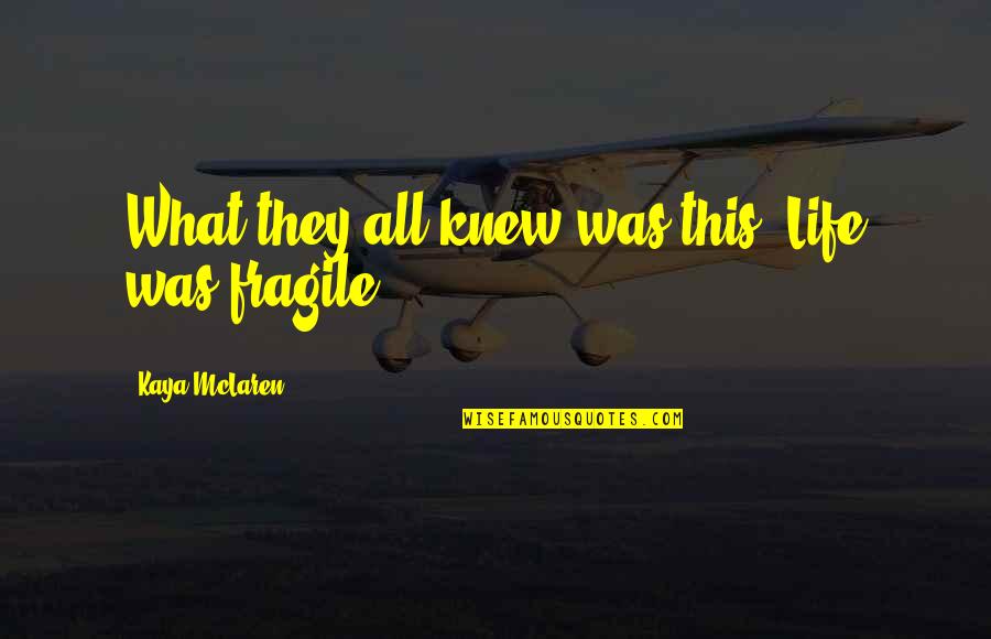 Jimmy Dean Actor Quotes By Kaya McLaren: What they all knew was this: Life was