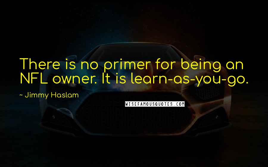 Jimmy Haslam quotes: There is no primer for being an NFL owner. It is learn-as-you-go.