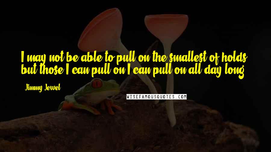 Jimmy Jewel quotes: I may not be able to pull on the smallest of holds, but those I can pull on I can pull on all day long.