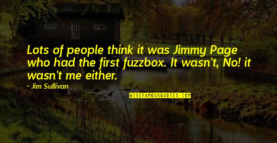 Jimmy Page Quotes By Jim Sullivan: Lots of people think it was Jimmy Page