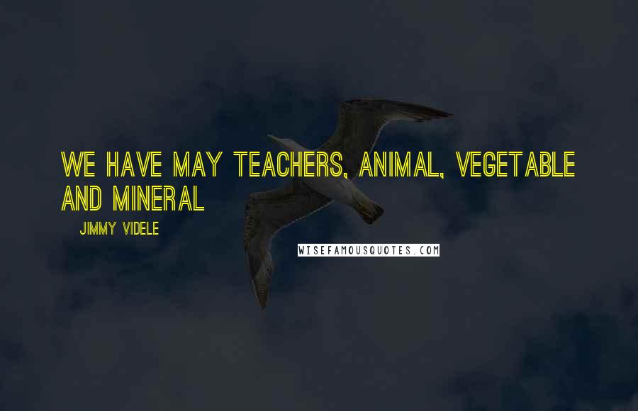 Jimmy Videle quotes: We have may teachers, animal, vegetable and mineral
