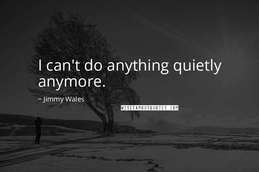 Jimmy Wales quotes: I can't do anything quietly anymore.