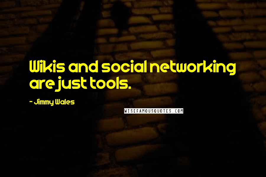 Jimmy Wales quotes: Wikis and social networking are just tools.