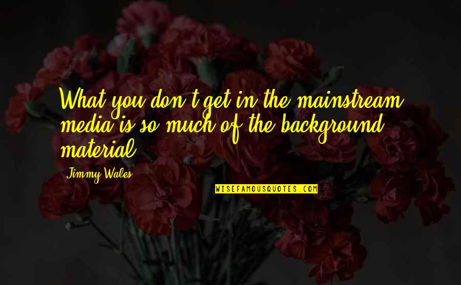 Jimmy Wales Quotes By Jimmy Wales: What you don't get in the mainstream media