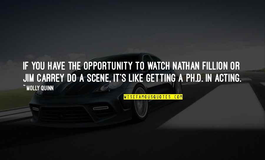 Jim's Quotes By Molly Quinn: If you have the opportunity to watch Nathan