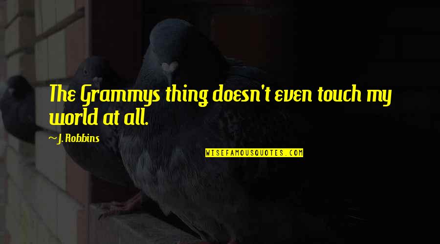 Jingsheng Powerful Quotes By J. Robbins: The Grammys thing doesn't even touch my world