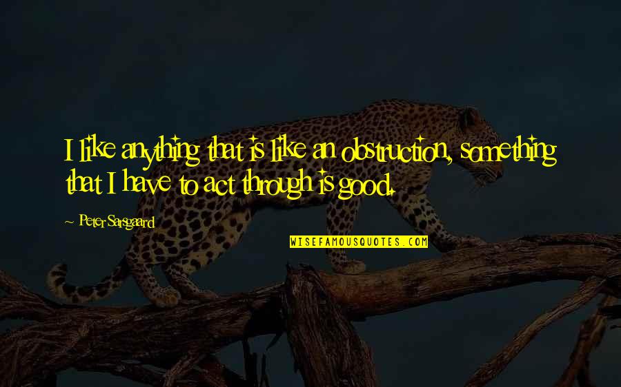 Jingsheng Powerful Quotes By Peter Sarsgaard: I like anything that is like an obstruction, Jingsheng Powerful Quotes By Peter Sarsgaard: I like anything that is like an obstruction,