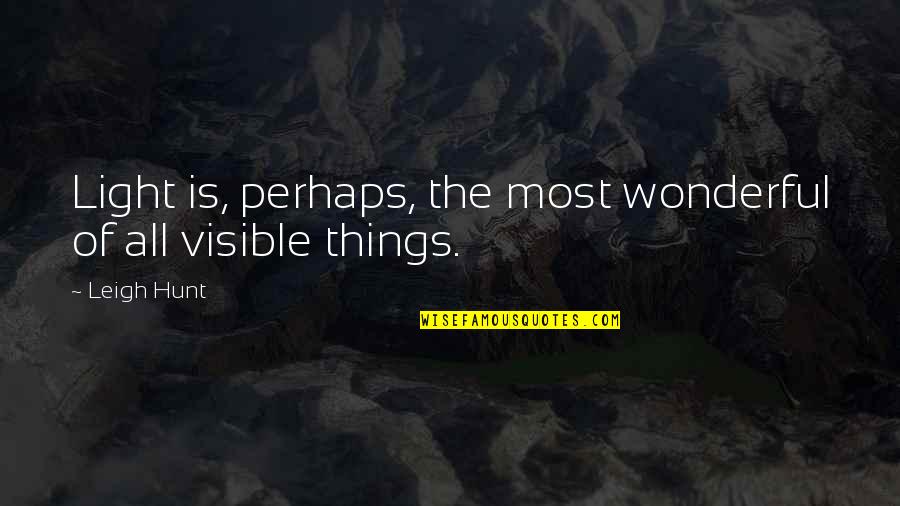 Jinman Choi Quotes By Leigh Hunt: Light is, perhaps, the most wonderful of all