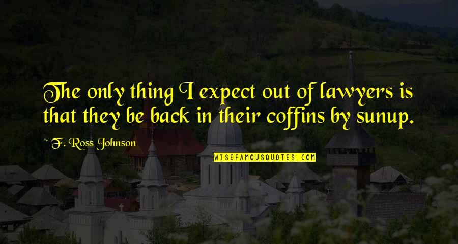 Jinn Prince Quotes By F. Ross Johnson: The only thing I expect out of lawyers Jinn Prince Quotes By F. Ross Johnson: The only thing I expect out of lawyers
