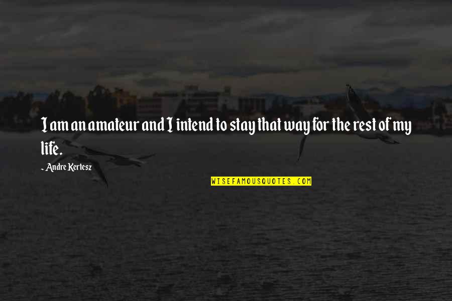 Jintachi Quotes By Andre Kertesz: I am an amateur and I intend to