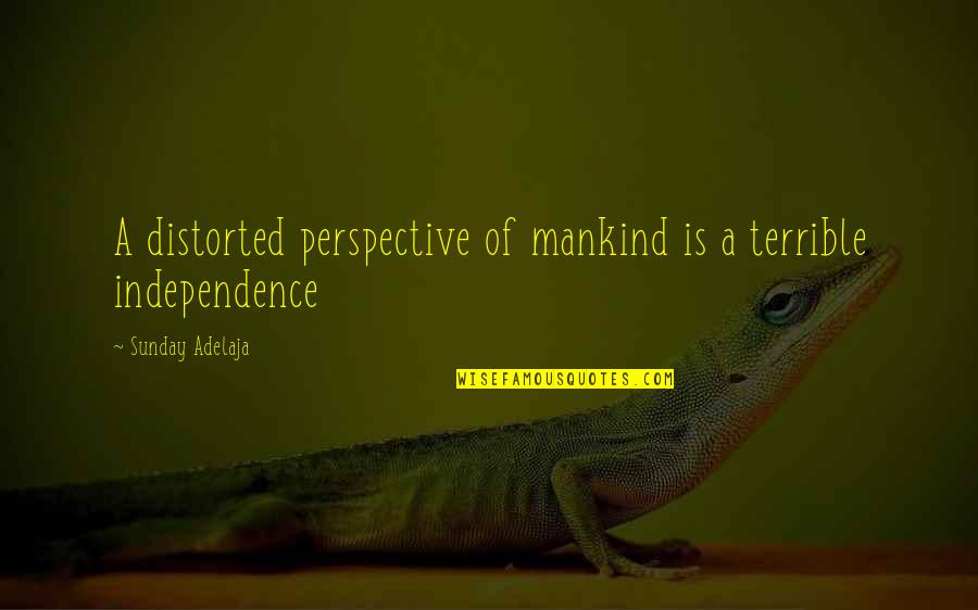 Jiri Kylian Quotes By Sunday Adelaja: A distorted perspective of mankind is a terrible