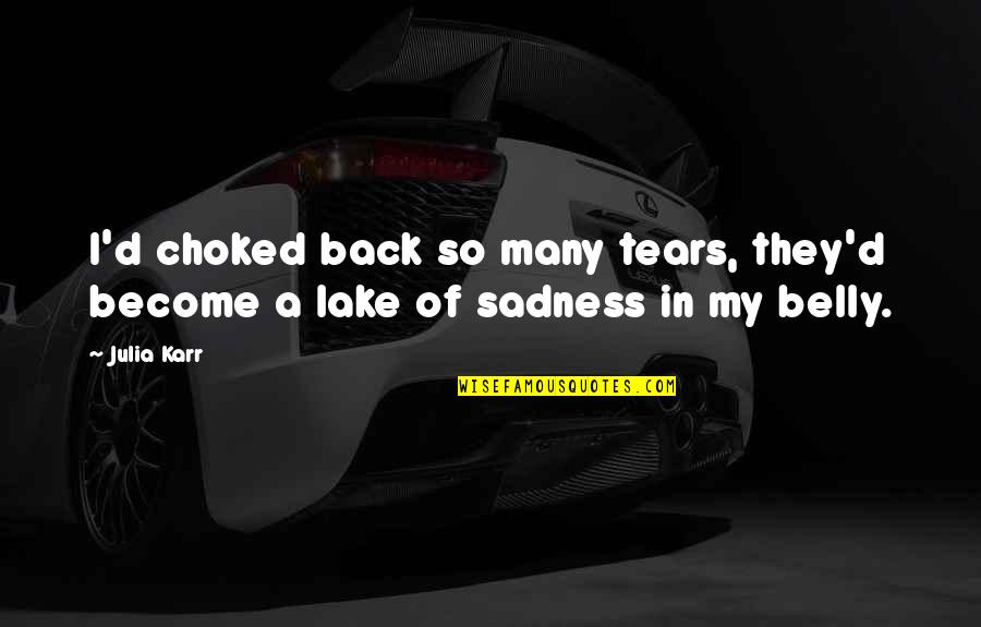 Jirones Significado Quotes By Julia Karr: I'd choked back so many tears, they'd become