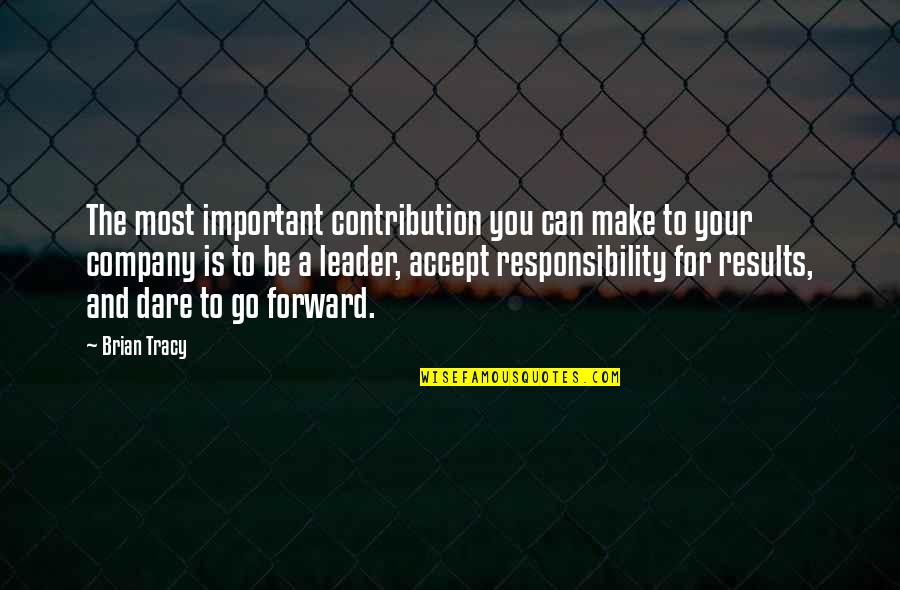 Jm 88 Quotes By Brian Tracy: The most important contribution you can make to