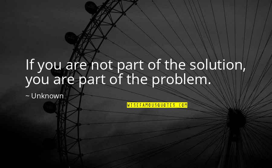 Jm Coetzee Youth Quotes By Unknown: If you are not part of the solution,