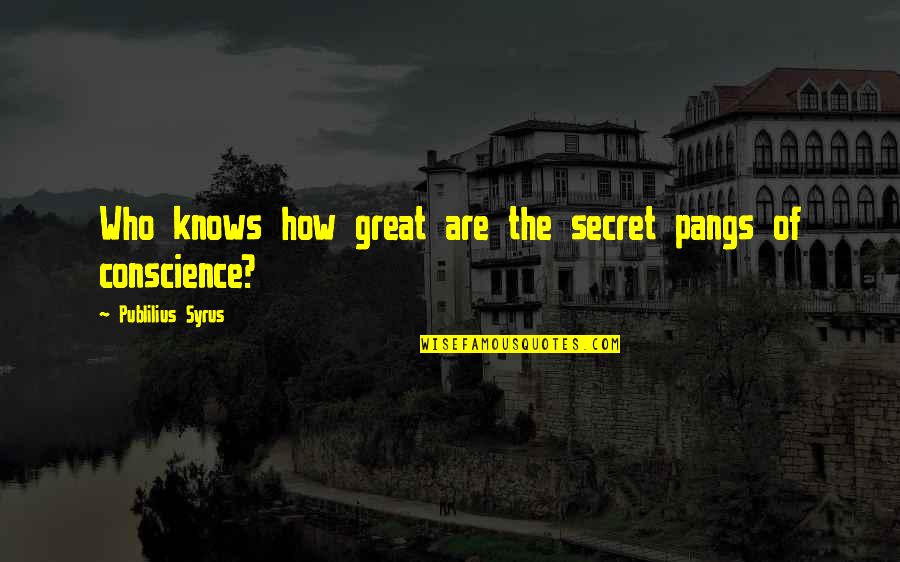 Jms Coupons Quotes By Publilius Syrus: Who knows how great are the secret pangs