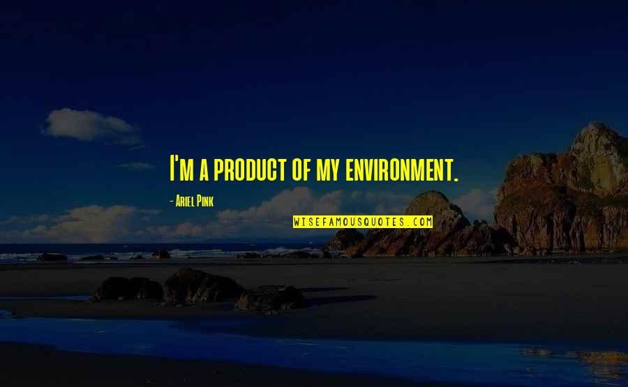 Jnani Movie Quotes By Ariel Pink: I'm a product of my environment.