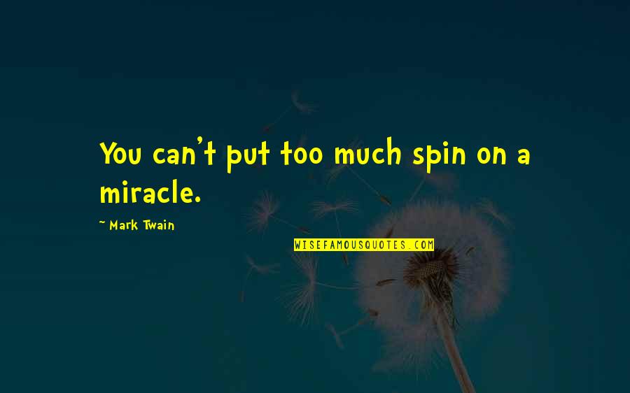 Jo Dee Messina Song Quotes By Mark Twain: You can't put too much spin on a